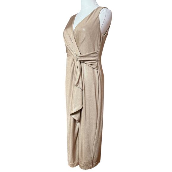 Ralph Lauren NEW Foil Print Jersey Cocktail Dress 4 Twist Front Accent Metallic - Picture 9 of 12